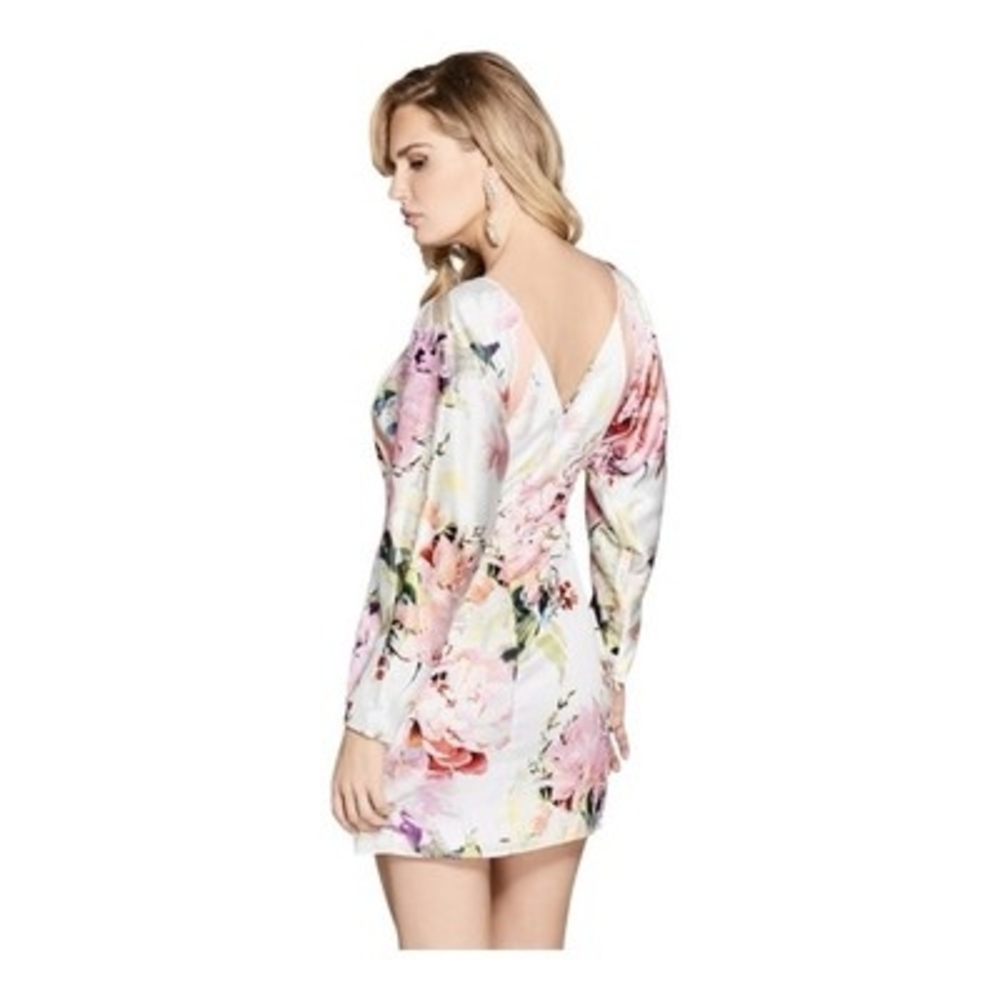 Guess Marciano Petal Perfection Floral Open Back Zip Mini Dress Size L Worn Once - Picture 5 of 13